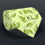 Limes Novelty Hand Painted Retro Pattern Initials Tie<br><div class="desc">This cute fruit pattern was created using my hand painted mixed media lime illustration and makes a quirky novelty design for those that don't take life, or their socks too seriously! The muted tone on tone green design gives it a slightly retro feel. Customise with your initials. Original art by...</div>
