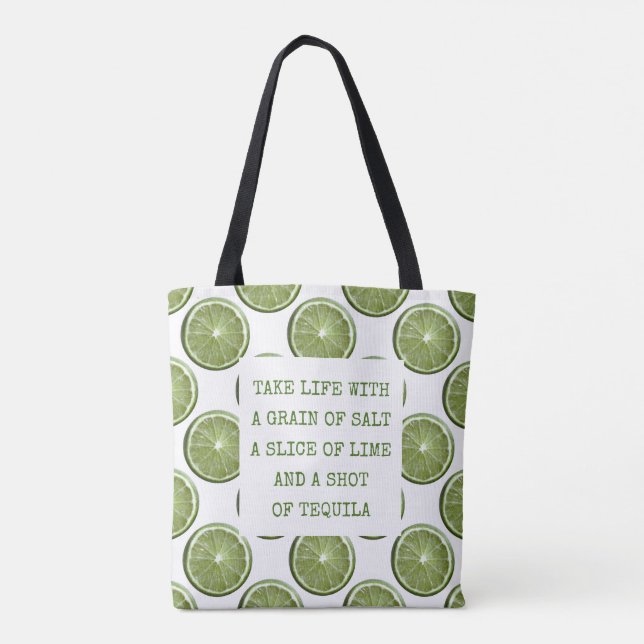 Limes & Tequila Motivational Poem Tote Bag (Back)