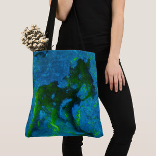 Limestone Abstract in Greens and Aqua Blues Tote Bag