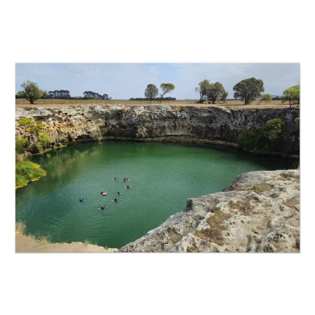 Limestone Cliffs and Emerald Waters  Poster (Front)