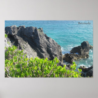 Limestone Cliffs at Horseshoe Bay, Bermuda Poster