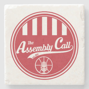 Limestone Coaster with Assembly Call logo