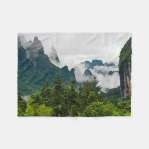 Limestone Hills   Yangshuo, Guangxi, China Fleece Blanket