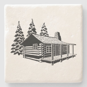 LIMESTONE LOG CABIN COASTER