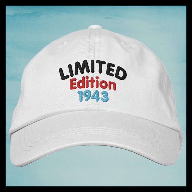 Limited Edition 1943 or Birth Year,  Funny Retro Embroidered Hat (Creator Uploaded)