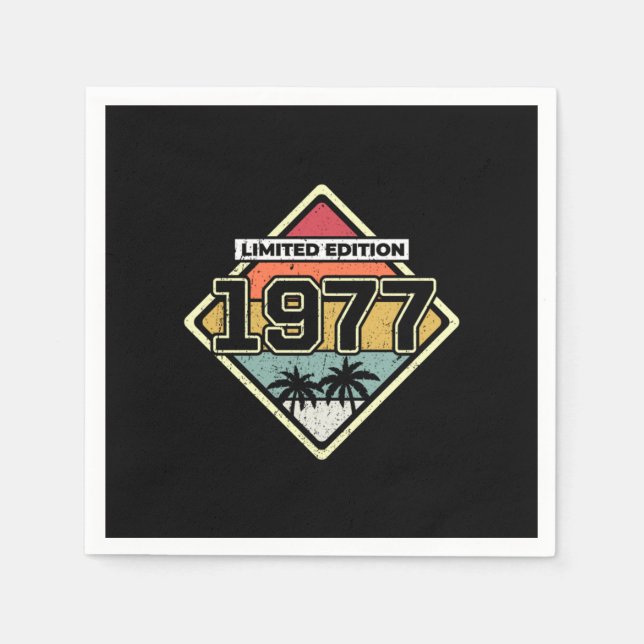 Limited Edition 45th Birthday Gift Vintage 1977 Napkin (Front)