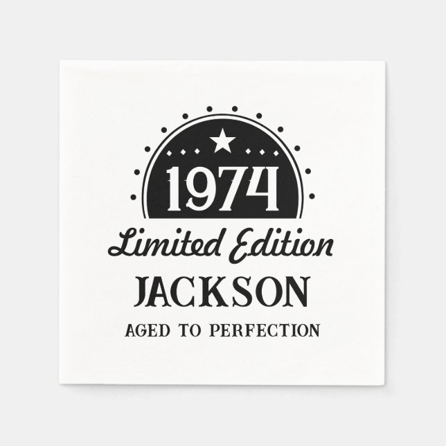 Limited Edition 50th Birthday  Napkin (Front)