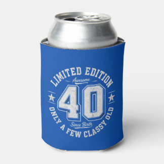 Limited Edition Awesome 40th Birthday Royal Blue Can Cooler