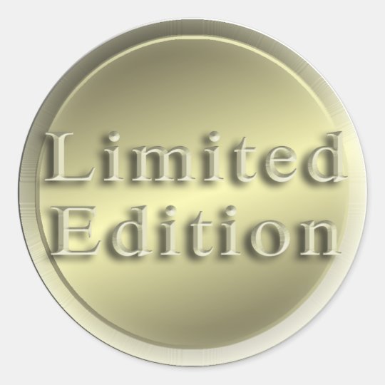 Limited Edition. Gold Classic Round Sticker Zazzle.co.uk