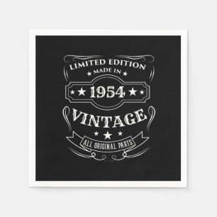 Limited Edition Made In 1954 Vintage Birthday Gift Napkin