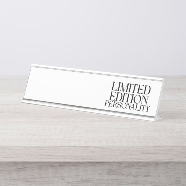 Limited Edition Personality Sarcastic Typography Desk Name Plate (Front)