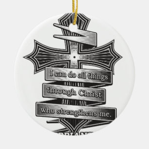 Limited Edition Philippians 4:13 Christian Bible Ceramic Tree Decoration