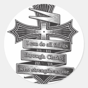Limited Edition Philippians 4:13 Christian Bible Classic Round Sticker