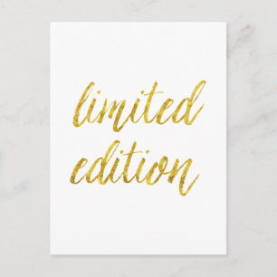 Limited Edition Quote Faux Gold Foil Quotes Humour Postcard