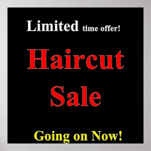 Limited Time Offer Haircut Sale Poster Matte (Front)