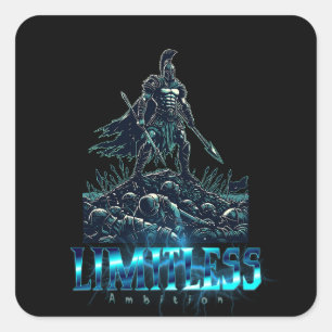 Limitless Ambition Spartan Gladiator Warrior Square Sticker