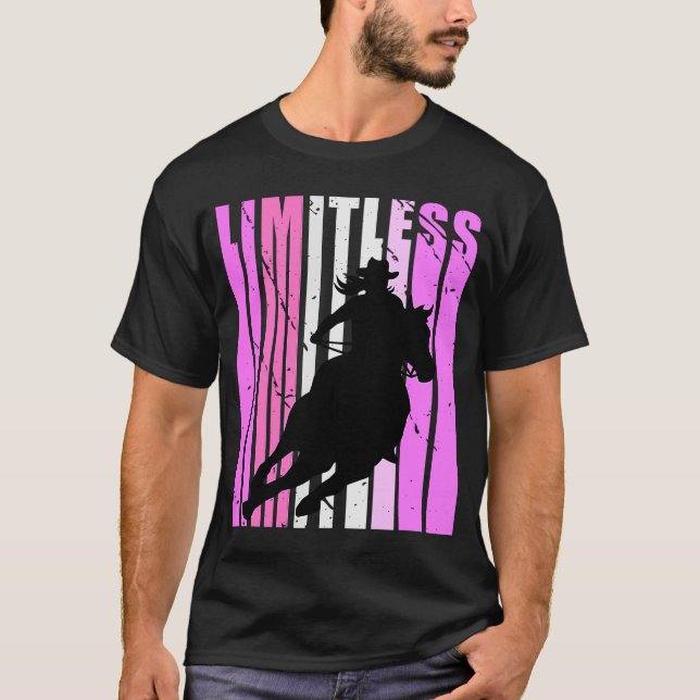 Limitless Cowgirl Girls Rodeo Barrel Racing Race R T-Shirt (Front)