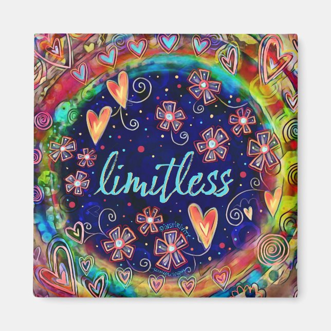 Limitless Floral Heart Modern Inspirivity Magnet (Front)