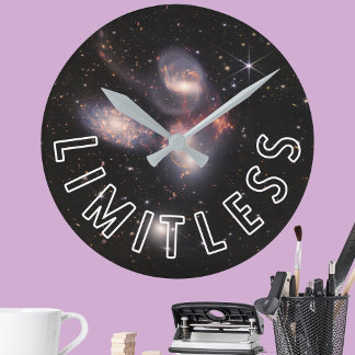 Limitless Inspirational Galaxy Round Clock