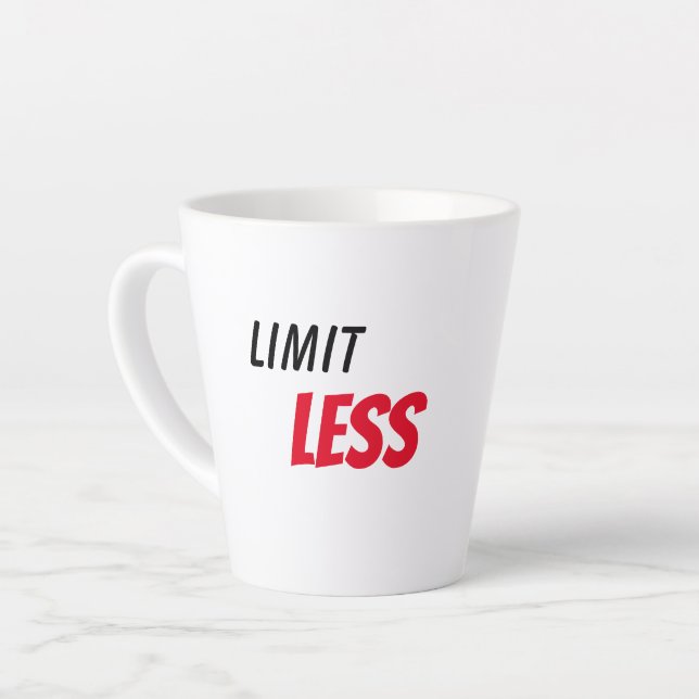 Limitless uplifting positivity focus attitude latte mug (Left Angle)
