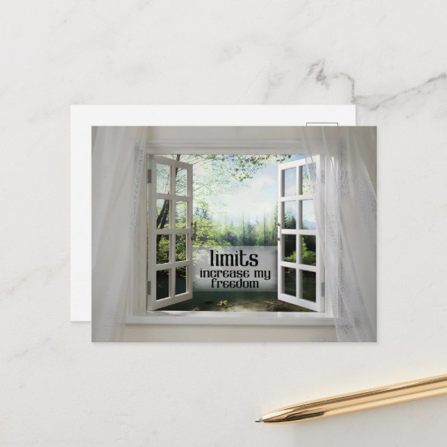 Limits increase my freedom -Motivation Affirmation Postcard (Front/Back In Situ)