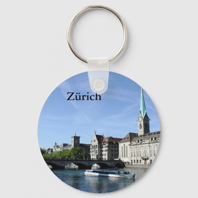 Limmat River in Zürich Key Ring (Front)