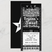 Limo in City Black & White Party Ticket Invitation