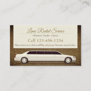 Limo Rental And Driver Service   Luxury Glitter Business Card