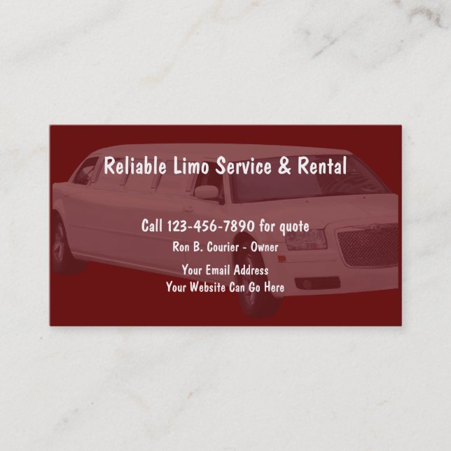 Limo Service Business Card (Front)