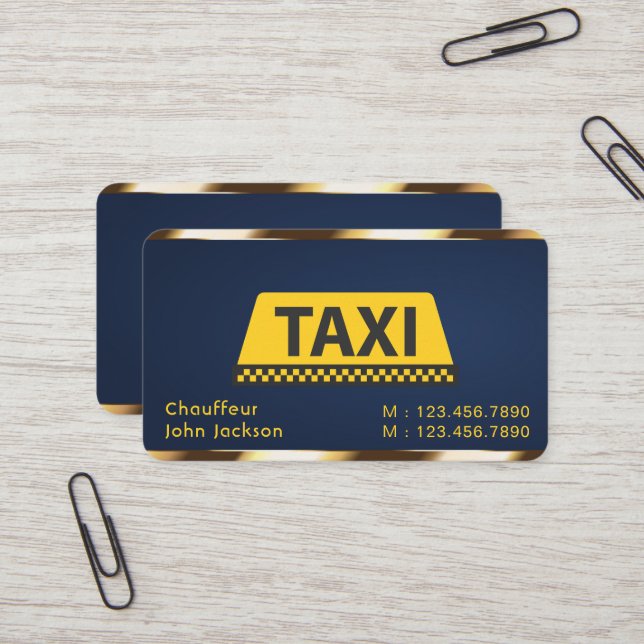 Limo & Taxi Driver Modern City Professional Car  Business Card (Front/Back In Situ)
