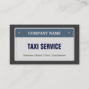 Limo & Taxi Service - Cool Licensed Plate Business Card
