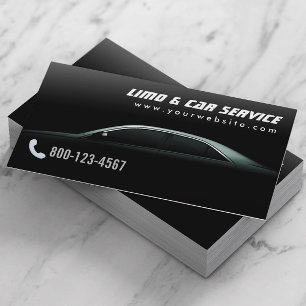 Limo & Taxi Service Elegant Dark Limousine Business Card