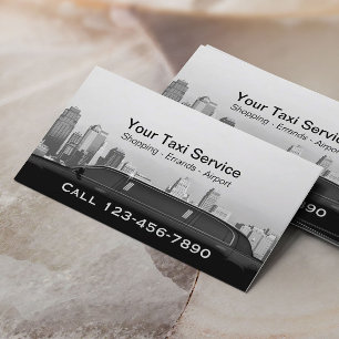 Limo & Taxi Service Modern City Professional Car Business Card