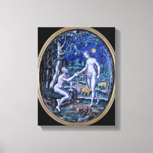 Limoges plaque depicting Adam and Eve, c.1570 Canvas Print