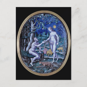 Limoges plaque depicting Adam and Eve, c.1570 Postcard