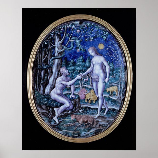 Limoges plaque depicting Adam and Eve, c.1570 Poster (Front)