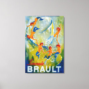Limonade Brault Vintage PosterEurope Canvas Print