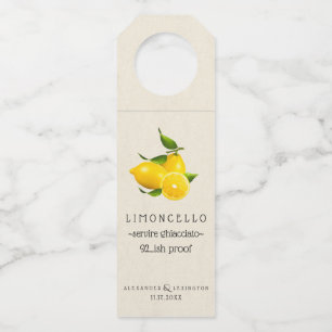 Limoncello Bottle Hang Tag   Wedding Guest Favour