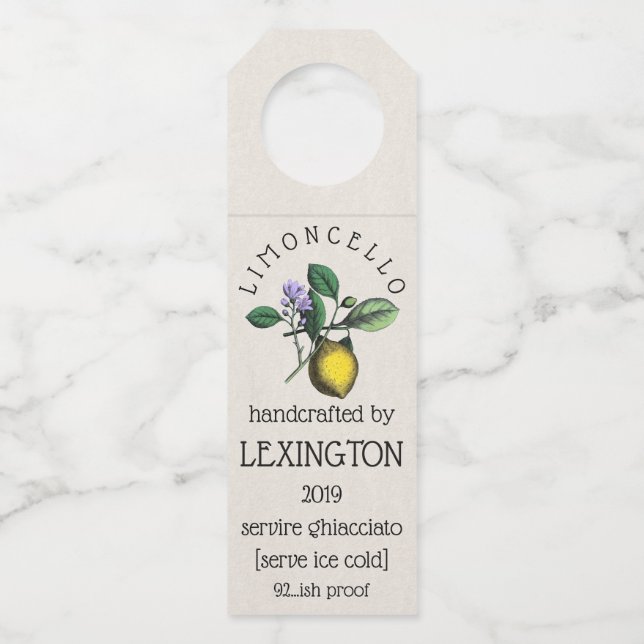 Limoncello Bottle Tag (Front)