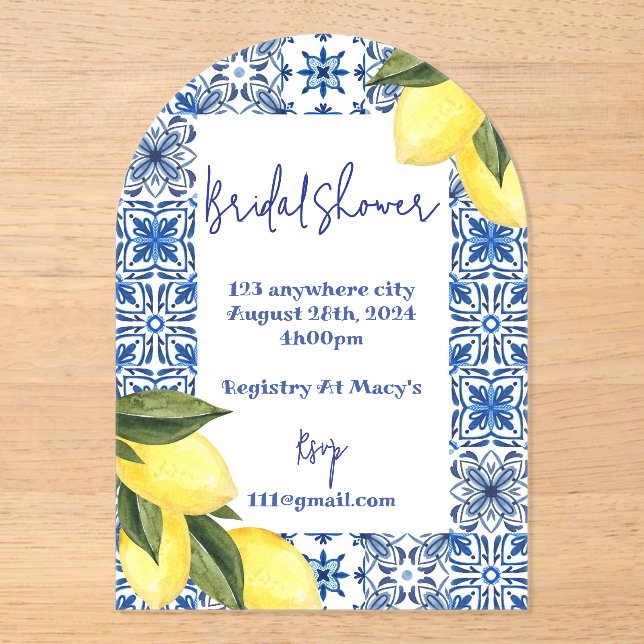 LIMONCELLO BRIDAL SHOWER INVITATION (Front)