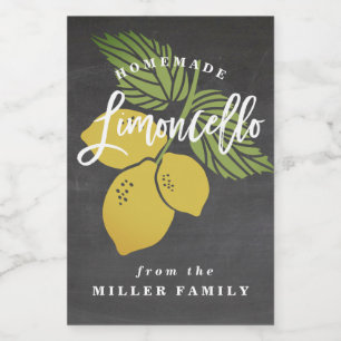 Limoncello Chalkboard Label, mini bottle Food Label