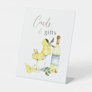 Limoncello Cocktail Bridal Shower Gifts and Cards  Pedestal Sign