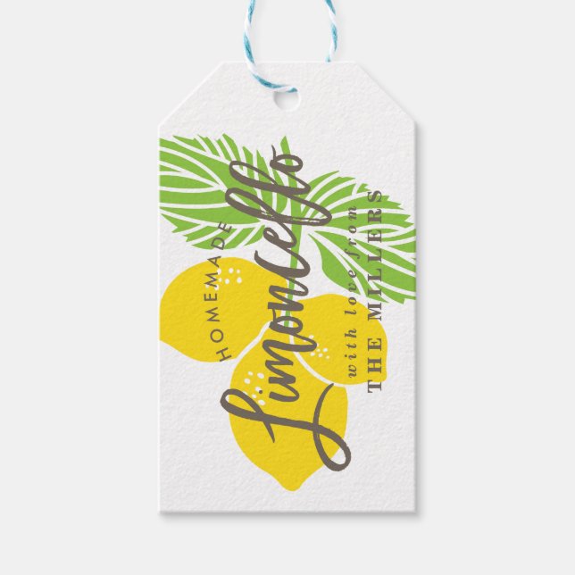 Limoncello Gift Tag, homemade Gift Tags (Front)