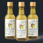 Limoncello Greenery Christmas Mini Bottle Labels<br><div class="desc">Elegant Watercolor Lemon Greenery Holiday Red Bow Homemade Limoncello Merry Christmas Mini Bottle Labels</div>