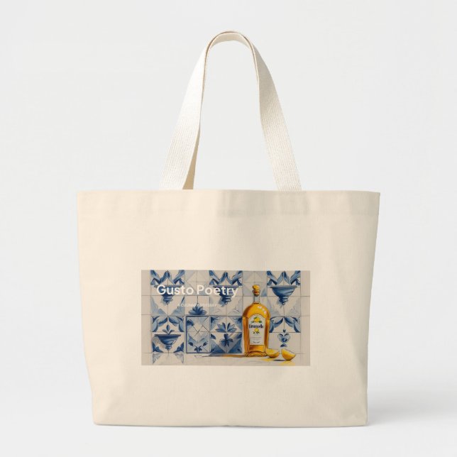 Limoncello Gusto Poetry Large Tote Bag (Front)