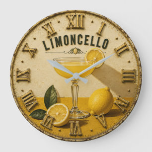 Limoncello Italian Lemon Cocktail Bar Large Clock