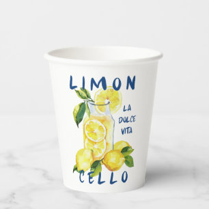 Limoncello Italy –La Dolce Vita Lemon Summer Party Paper Cups