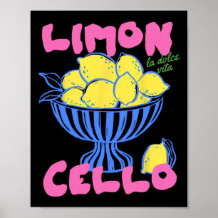 Limoncello Italy Lemons Amalfi Coast Vacation Trip Poster