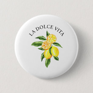 Limoncello La Dolce Vita Italian Lemon 6 Cm Round Badge