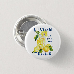 Limoncello La Dolce Vita Souvenir Italy Lover 3 Cm Round Badge